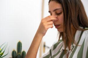 woman with a deviated septum
