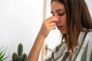 woman with a deviated septum