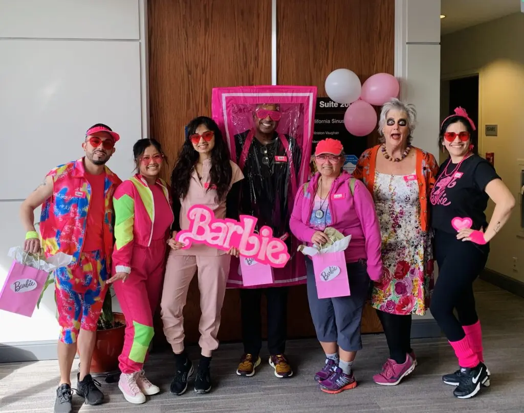 photo of the staff in Halloween costumes