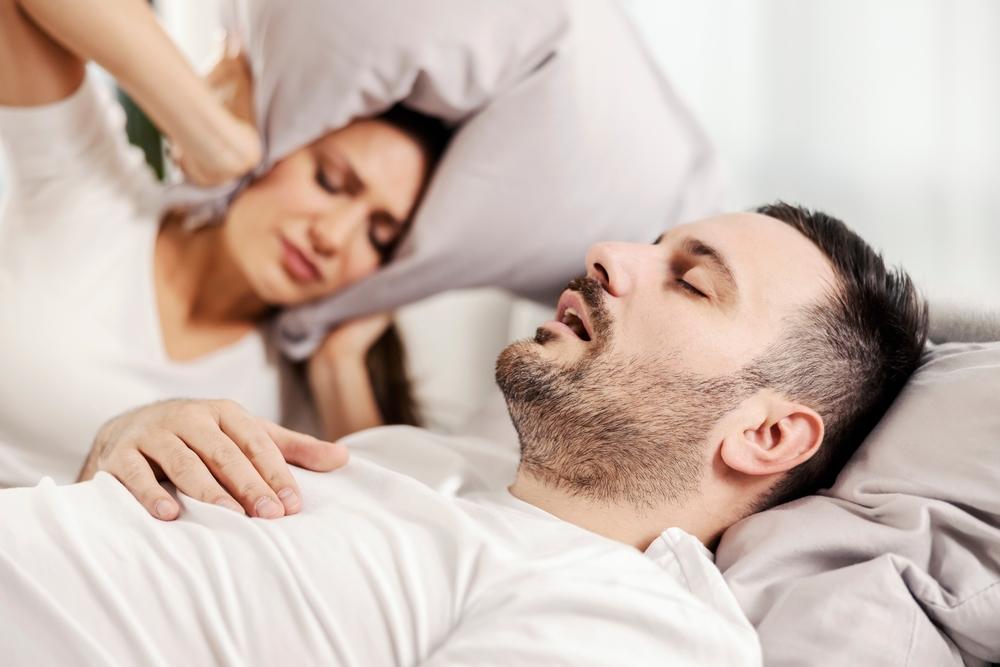 man snoring.