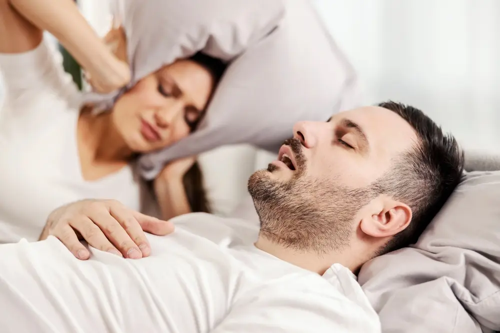 man snoring.