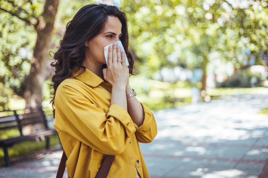 Women with summer allergies.